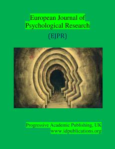 Cover Page, European Journal of Psychological Research